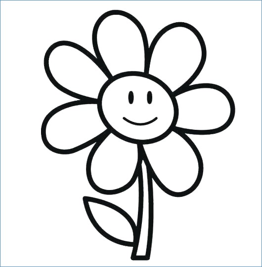 Simple Flower Coloring Pages Kids 530x541 Simple Flower Coloring Pages Kids
