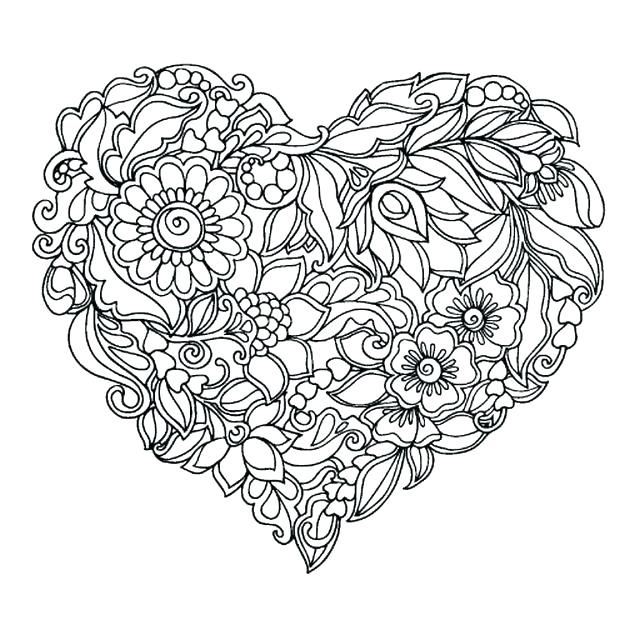 625x625 Coloring Pages Hearts Coloring Pages Of Flowers As Well As Adult