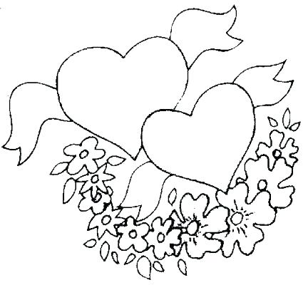 432x400 Flowers And Hearts Coloring Pages Flower Coloring Pages For Kids