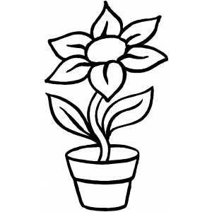 Flower In Pot Coloring Page 300x300 Flower In Pot Coloring Page