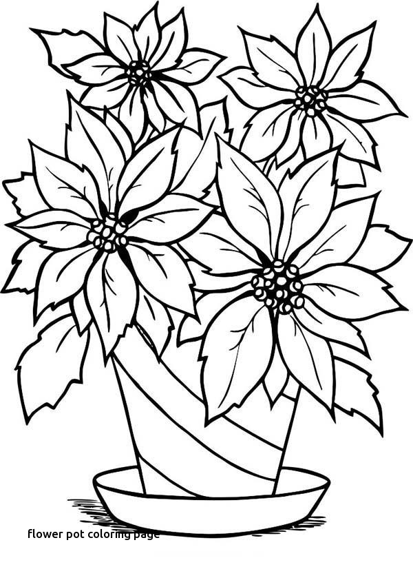 Flower Pot Coloring Page 600x826 Flower Pot Coloring Page