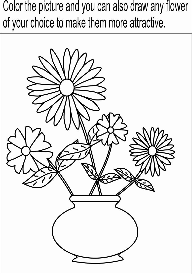 Flower Pot Coloring Page Printable For Kids 773x1100 Flower Pot Coloring Page Printable For Kids
