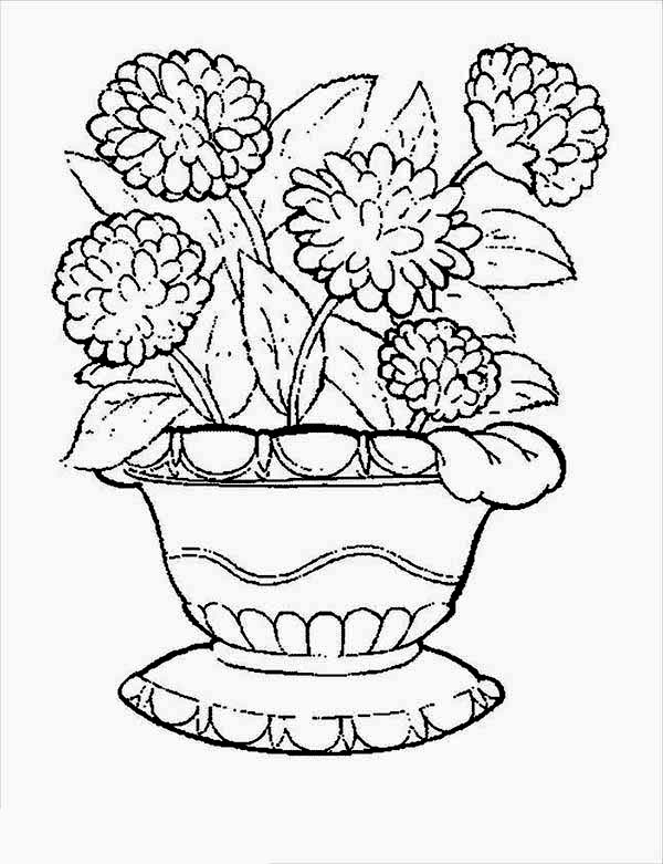 Easy Coloring Pages Free Printable Flowers In A Pot Inside Flower 600x781 Easy Coloring Pages Free Printable Flowers In A Pot Inside Flower