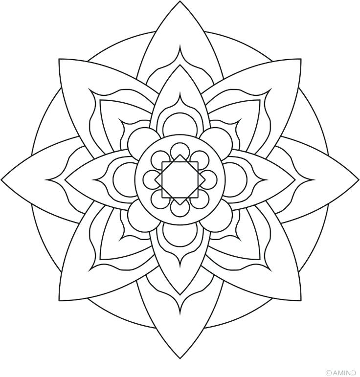 Adult Coloring Pages Easy Lotus Flower Mandala Coloring Pages Easy 736x771 Adult Coloring Pages Easy Lotus Flower Mandala Coloring Pages Easy