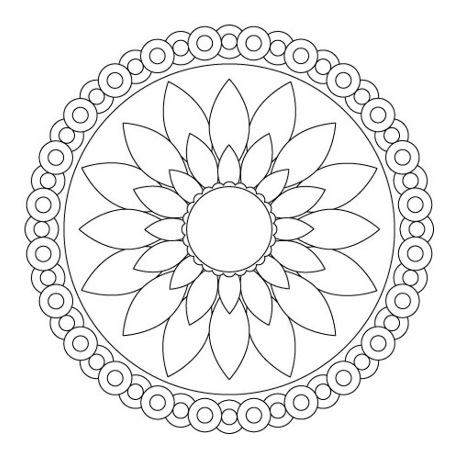Cool Simple Flower Mandala Coloring Pages Free Coloring Pages 945x945 Cool Simple Flower Mandala Coloring Pages Free Coloring Pages