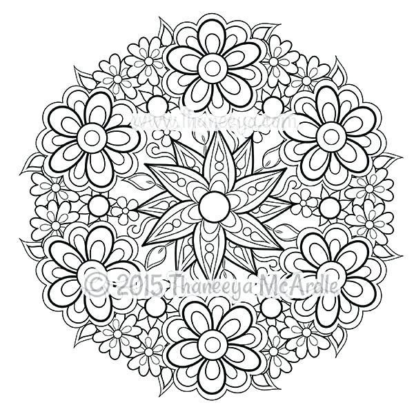600x600 Flower Mandalas Coloring Book By Com Floral Mandala Coloring Page