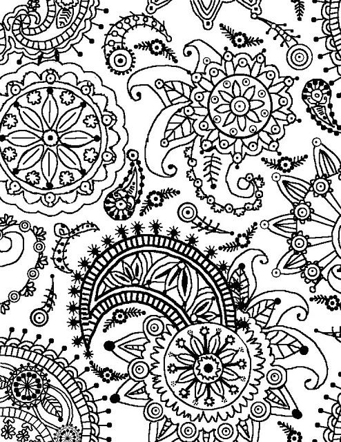Flower Pattern Coloring Pages