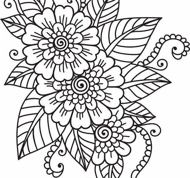 Flower Pattern Coloring Pages Coloring Pages 640x600 Flower Pattern Coloring Pages Coloring Pages