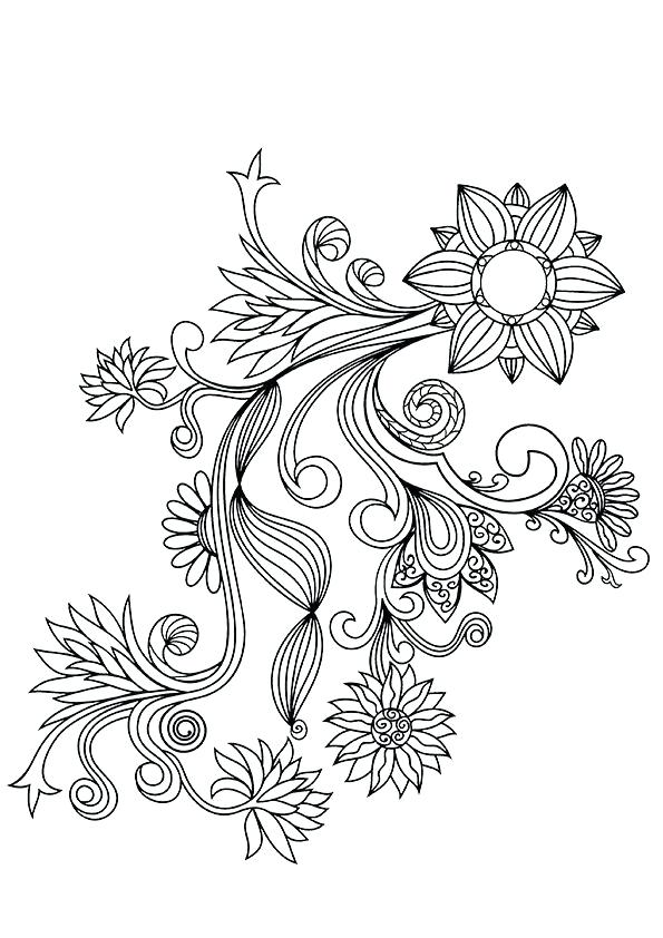Flower Design Coloring Pages 595x842 Flower Design Coloring Pages