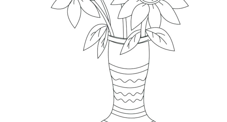 728x393 Flower Pot Coloring Page Large Flower Pot Coloring Page Flower Pot