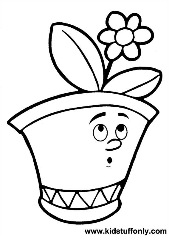 567x794 Flower Pot Coloring Pages