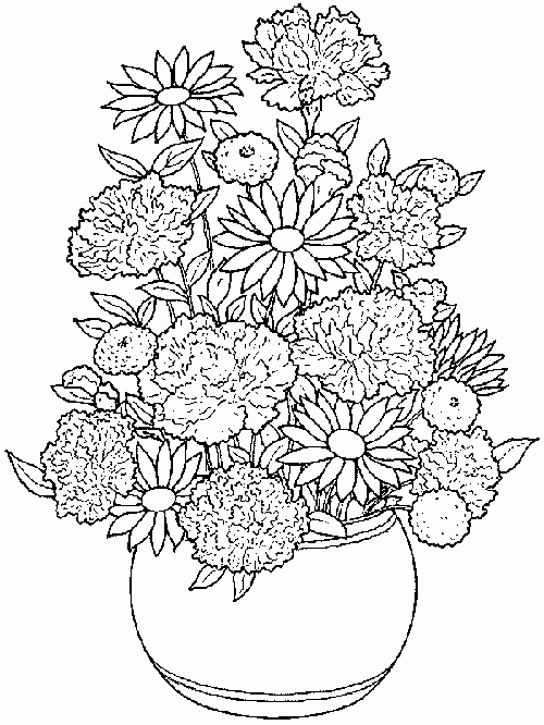500x666 Flower Vase Coloring Pages Collection Flower Pot Coloring Sheets