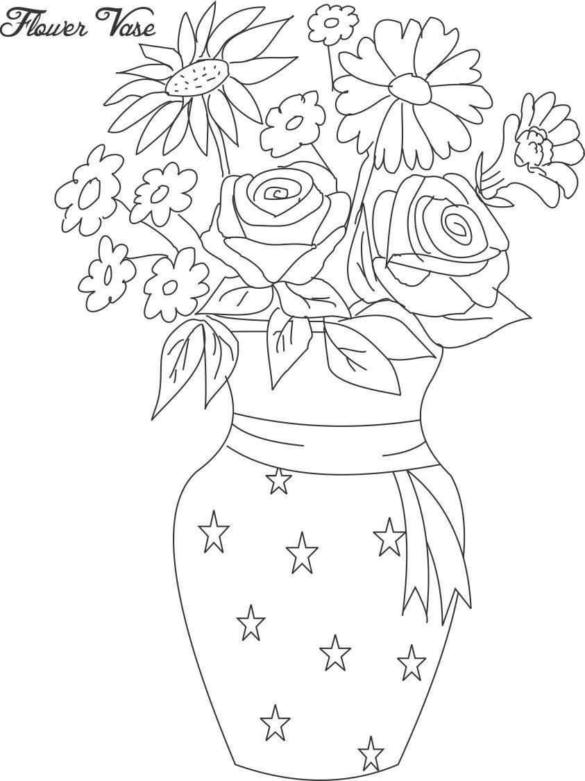 843x1125 Flowerpot Drawing Designs Flower Pot Coloring Page 12