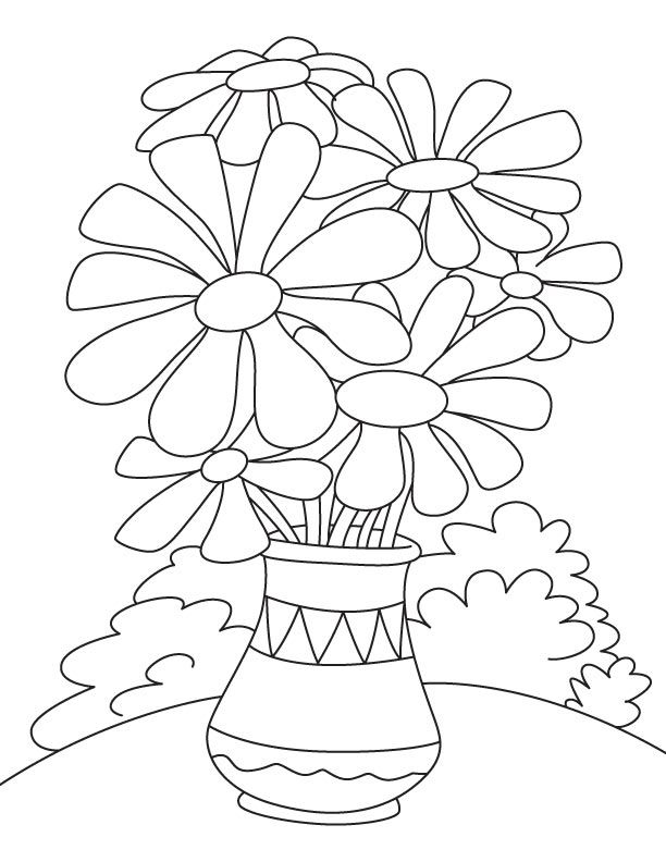 612x792 Daisy Flower Pot Coloring Page Things To Color