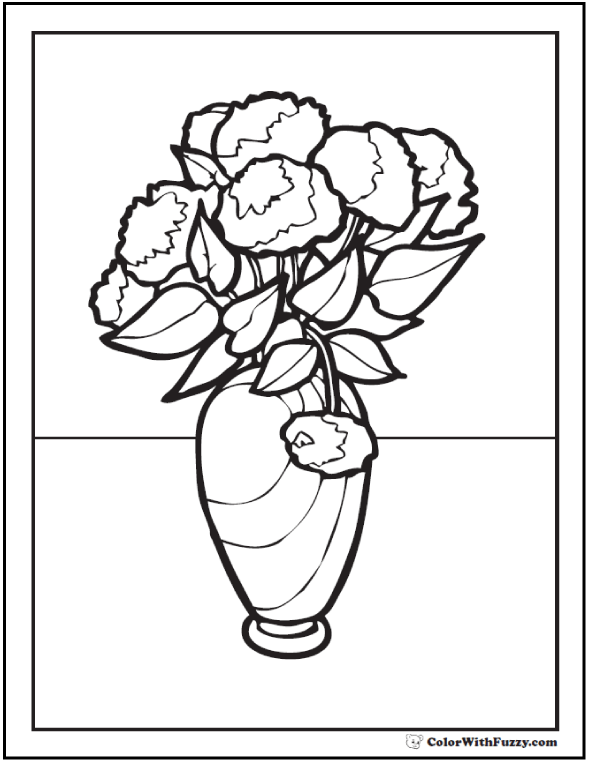 Flower Vase Coloring Pages