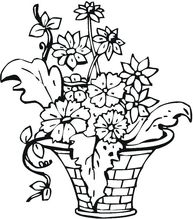 Flower Vase Coloring Pictures