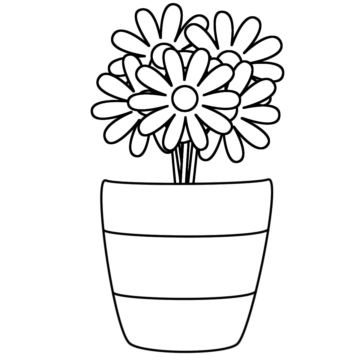 Vase With Flowers Coloring Page 1200x1200 Vase With Flowers Coloring Page