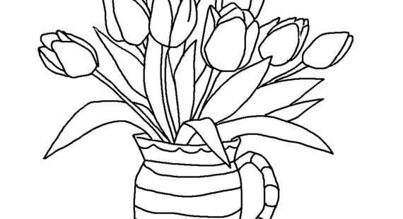 Printable Flower Vase Coloring Pages Coloring 570x310 Printable Flower Vase Coloring Pages Coloring