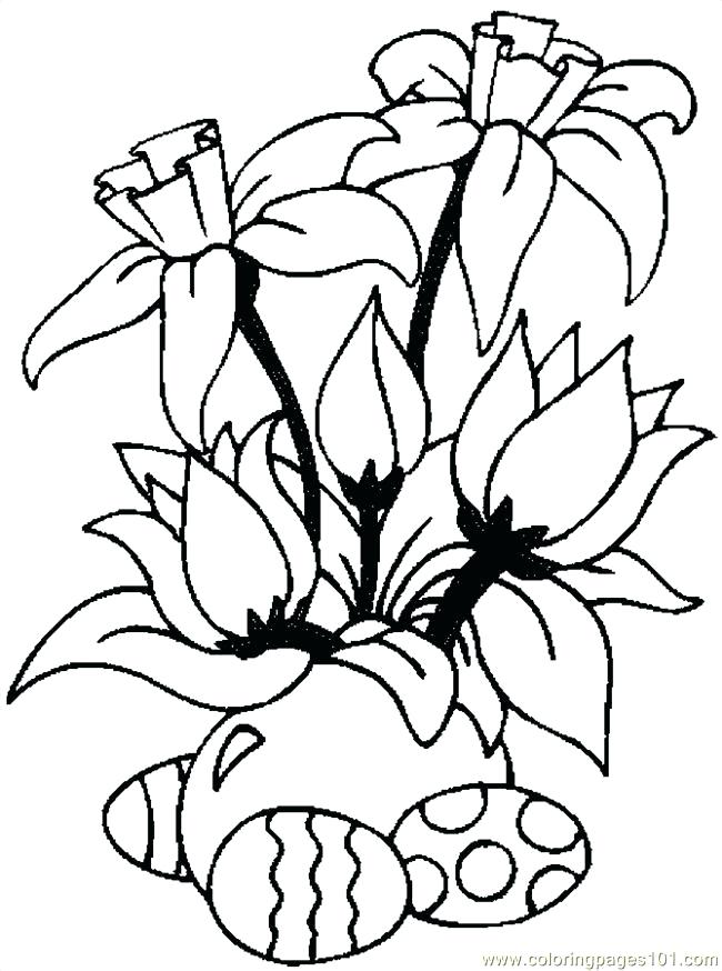 650x874 Easter Flower Coloring Pages Chick Hatching And Tulips Flower