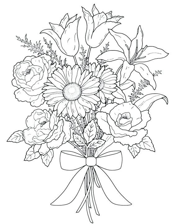 564x720 New Flower Color Pages And Cartoon Flower Coloring Page Coloring