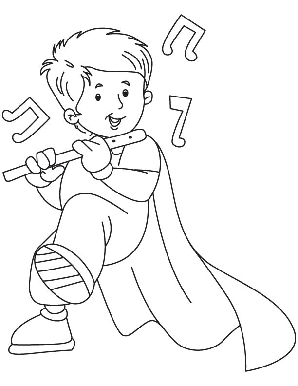 Boy Playing Flute Coloring Page Coloring Pages 612x792 Boy Playing Flute Coloring Page Coloring Pages