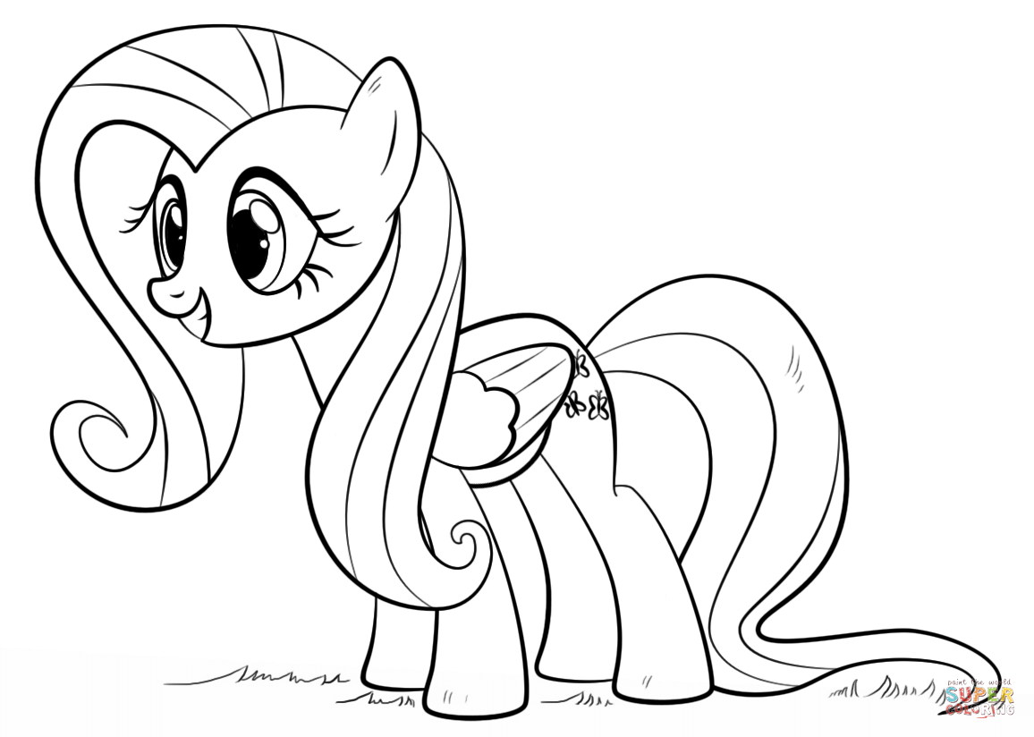 1156x824 Fluttershy Pony Coloring Page Free Printable Pages