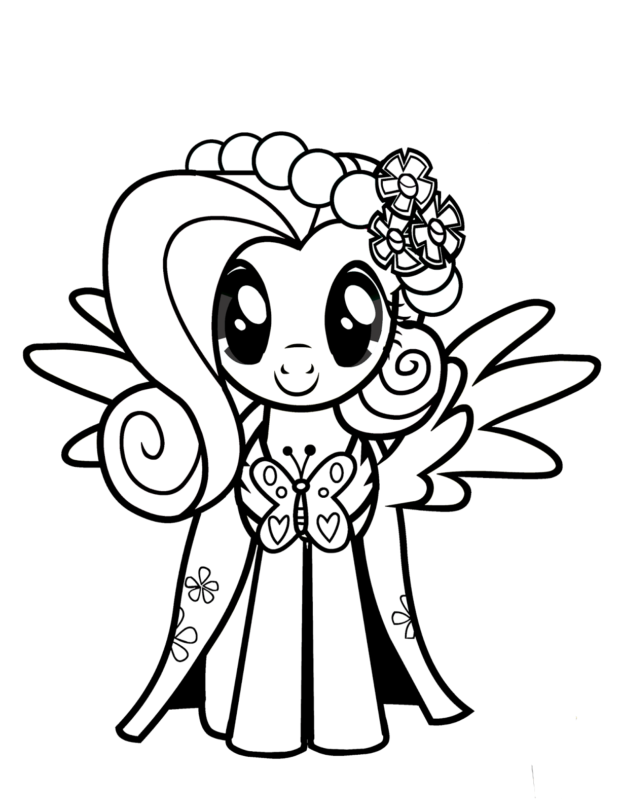 1223x1600 Fluttershy Coloring Pages