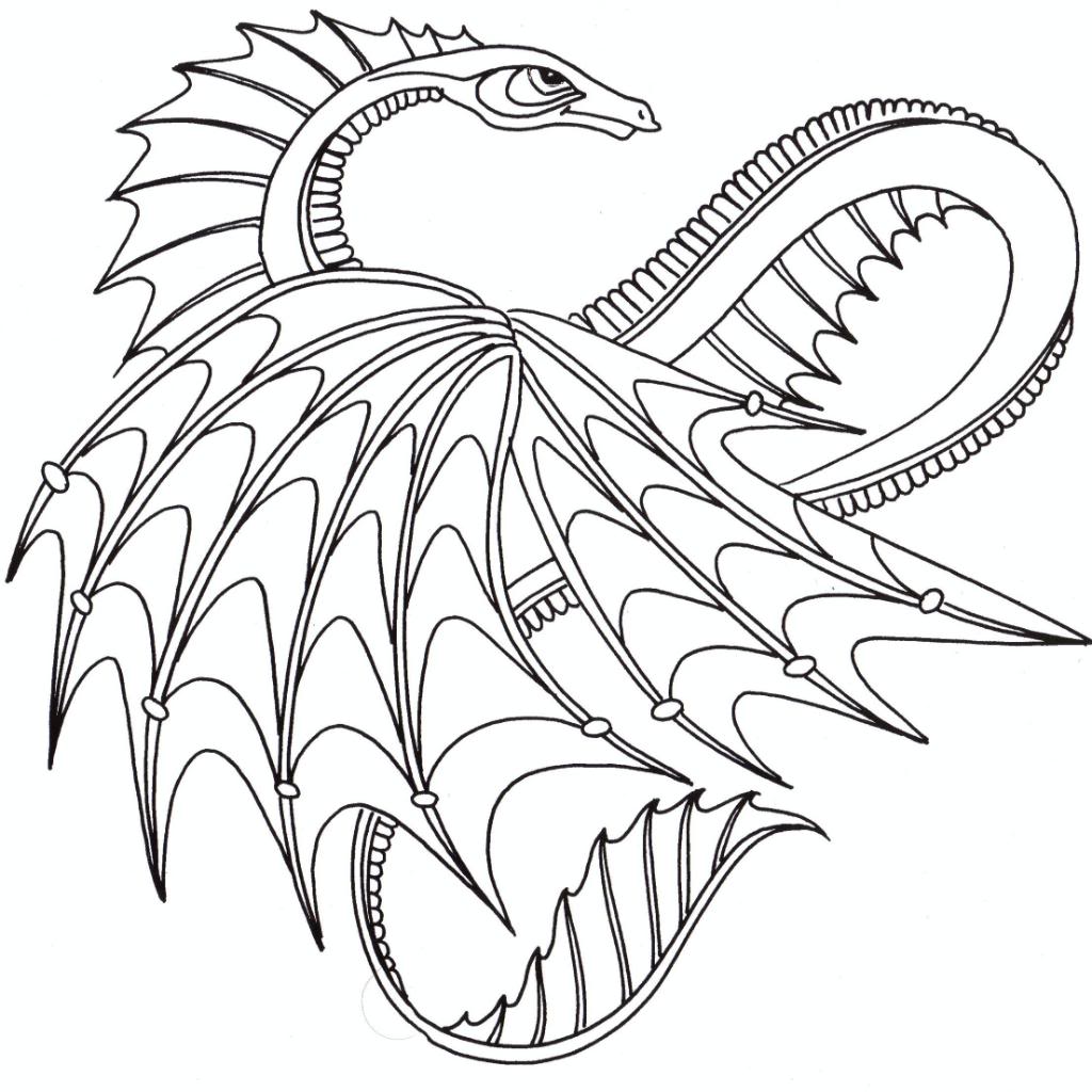 1024x1024 Project Ideas Dragon Coloring Page Happy Real Pages 5 8406