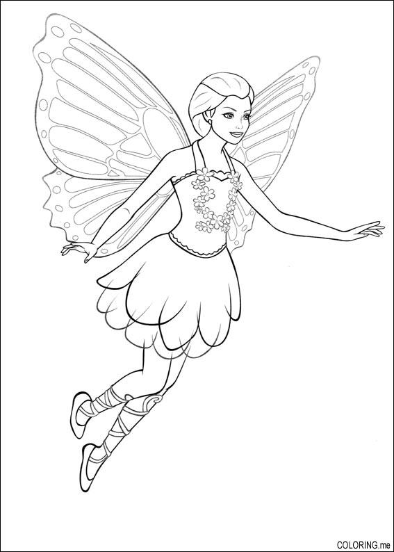 Coloring Page Barbie Magic Pegasus Fairy Fly 567x794 Coloring Page Barbie Magic Pegasus Fairy Fly
