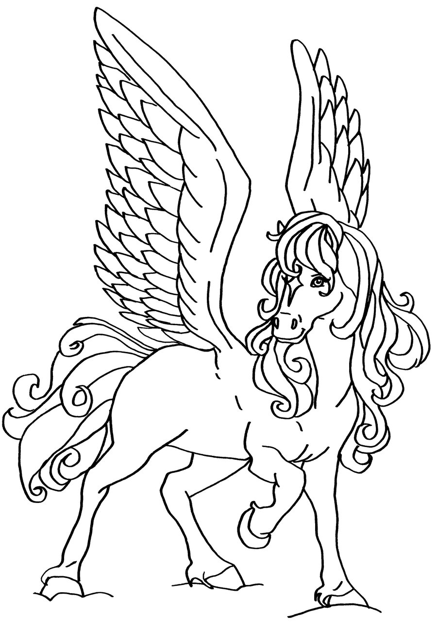 Flying Horse Coloring Pages 900x1304 Flying Horse Coloring Pages