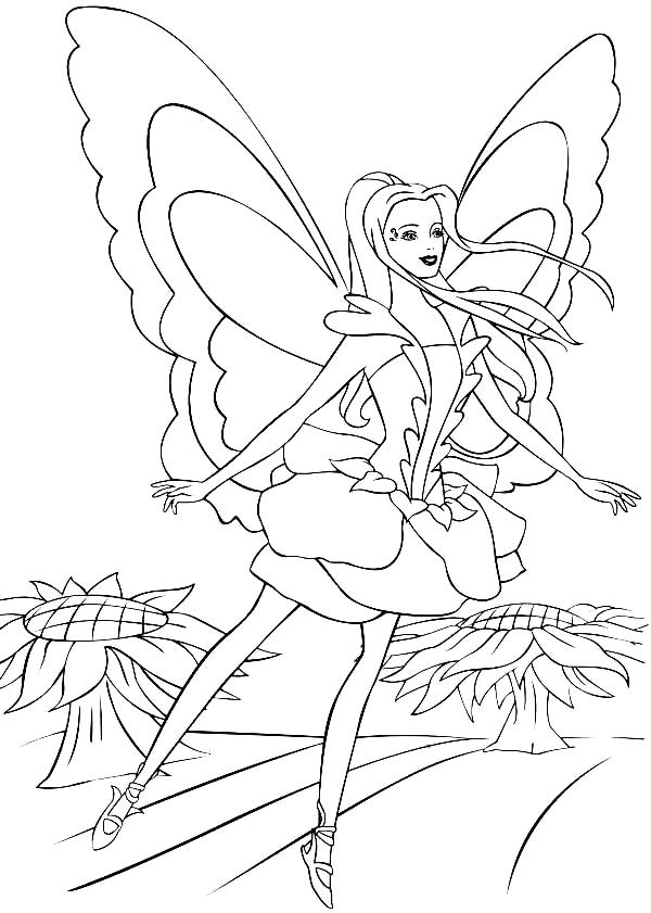 Barbie Horse Coloring Pages Fairy Barbie Flying Over Sunflower 600x841 Barbie Horse Coloring Pages Fairy Barbie Flying Over Sunflower