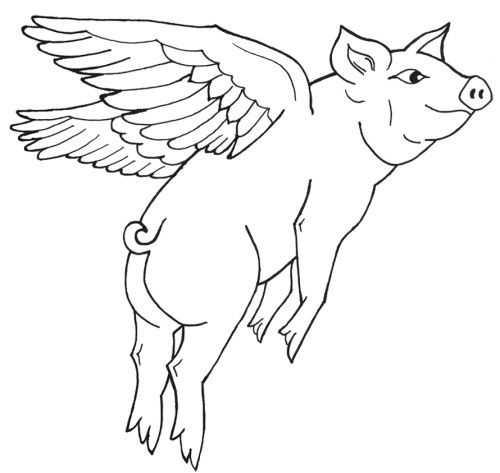 Flying Pig Coloring Pages Kids Coloring Pages 500x473 Flying Pig Coloring Pages Kids Coloring Pages