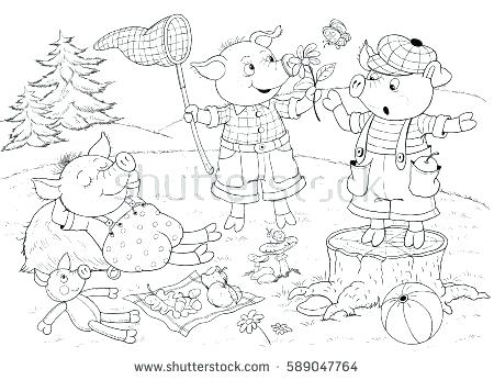 Three Little Pigs Coloring Pages Disney Flying Pig Sheet 450x346 Three Little Pigs Coloring Pages Disney Flying Pig Sheet