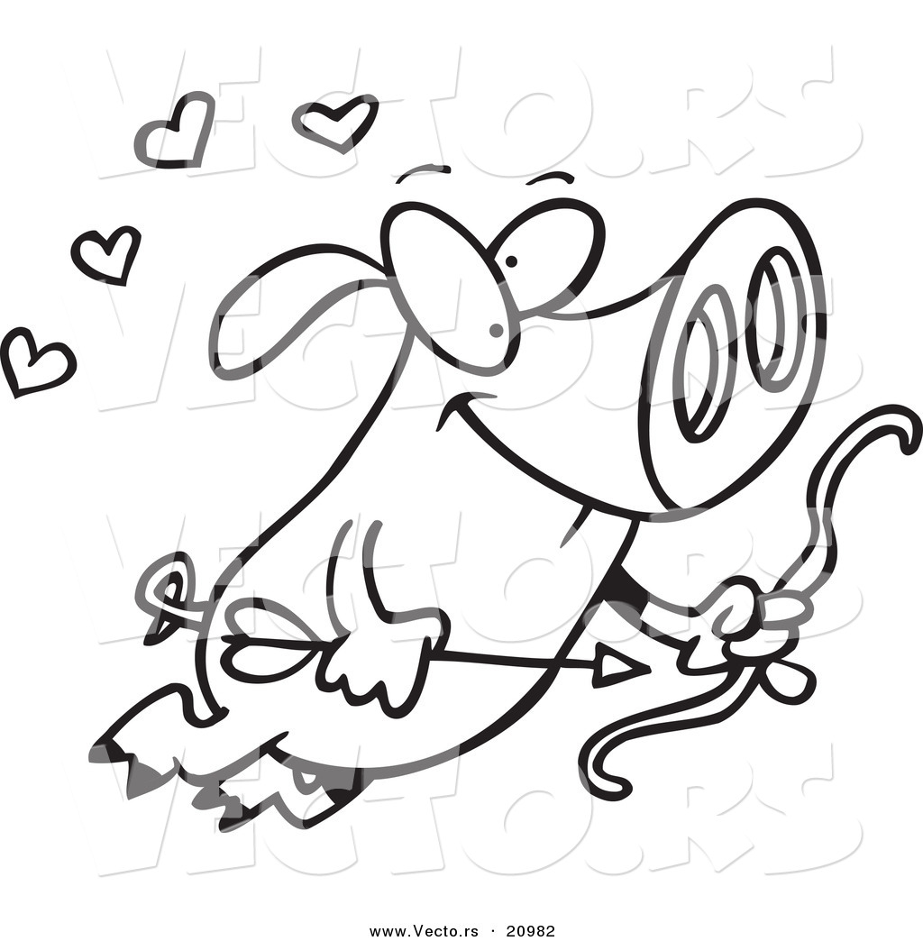 Vector Of A Cartoon Flying Cupid Pig 1024x1044 Vector Of A Cartoon Flying Cupid Pig