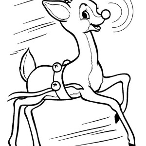 300x300 Beautiful Red Nose Of Rudolph The Reindeer Coloring Page Color Luna