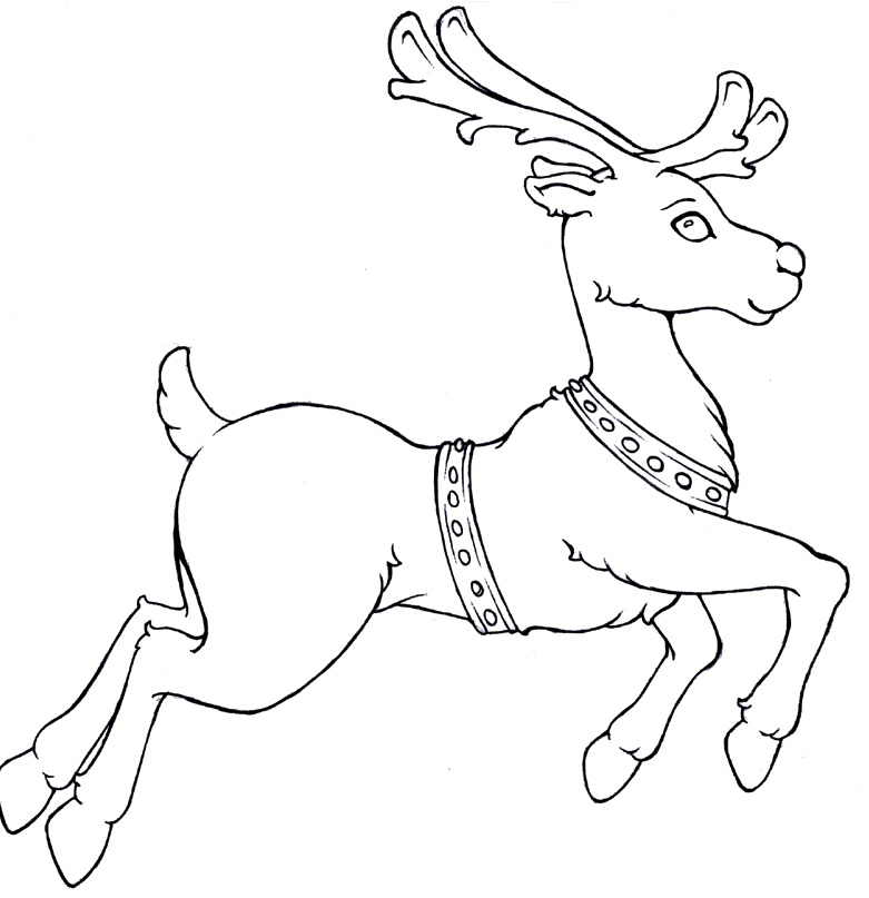 781x807 Christmas Reindeer Flying Coloring Pages