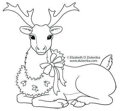 400x370 Coloring Pages Of Reindeer Reindeer Face Coloring Page Head