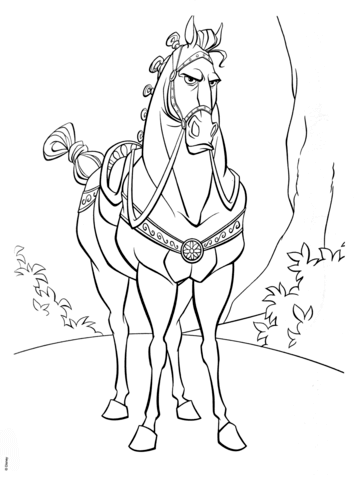 Maximus Is Looking For Flynn Rider Coloring Page Coloring 357x480 Maximus Is Looking For Flynn Rider Coloring Page Coloring