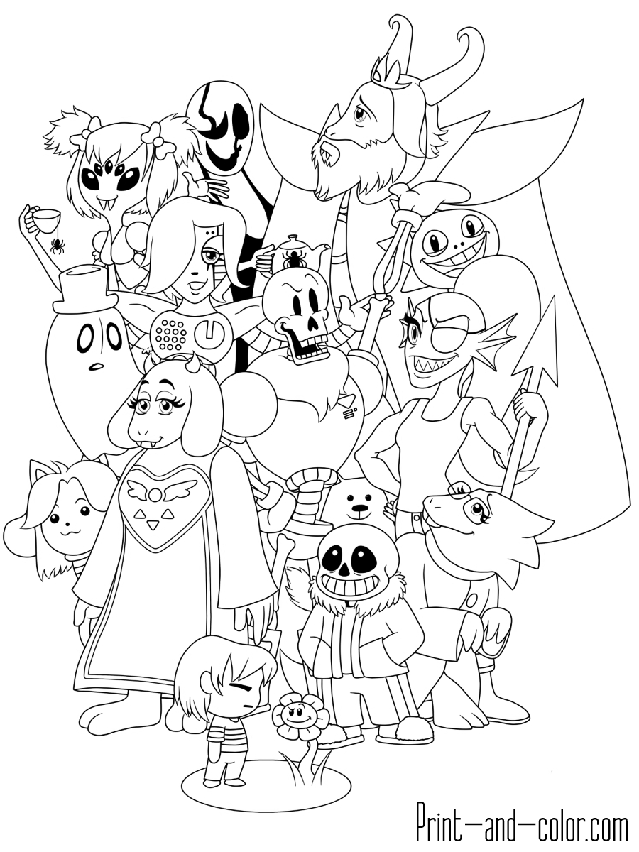 900x1200 Undertale Coloring Pages Print