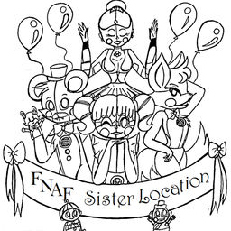 256x256 Coloring Pages For Fnaf Sister Location By Jadeja Falguni
