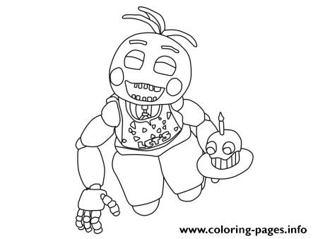 Fnaf Chica Coloring Page Five Nights 450x338 Fnaf Chica Coloring Page Five Nights