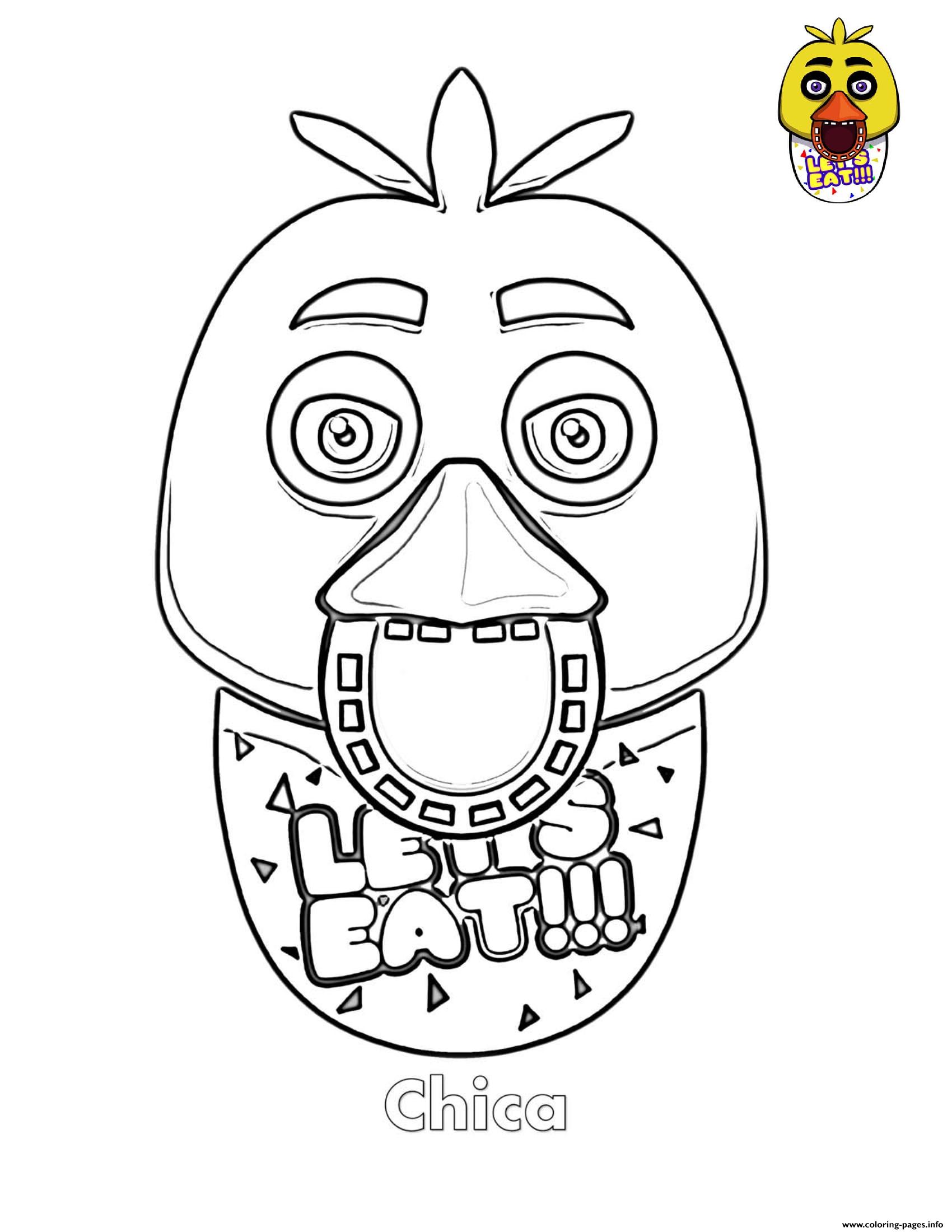 Chica Face Fnaf Coloring Pages Printable 1700x2200 Chica Face Fnaf Coloring Pages Printable