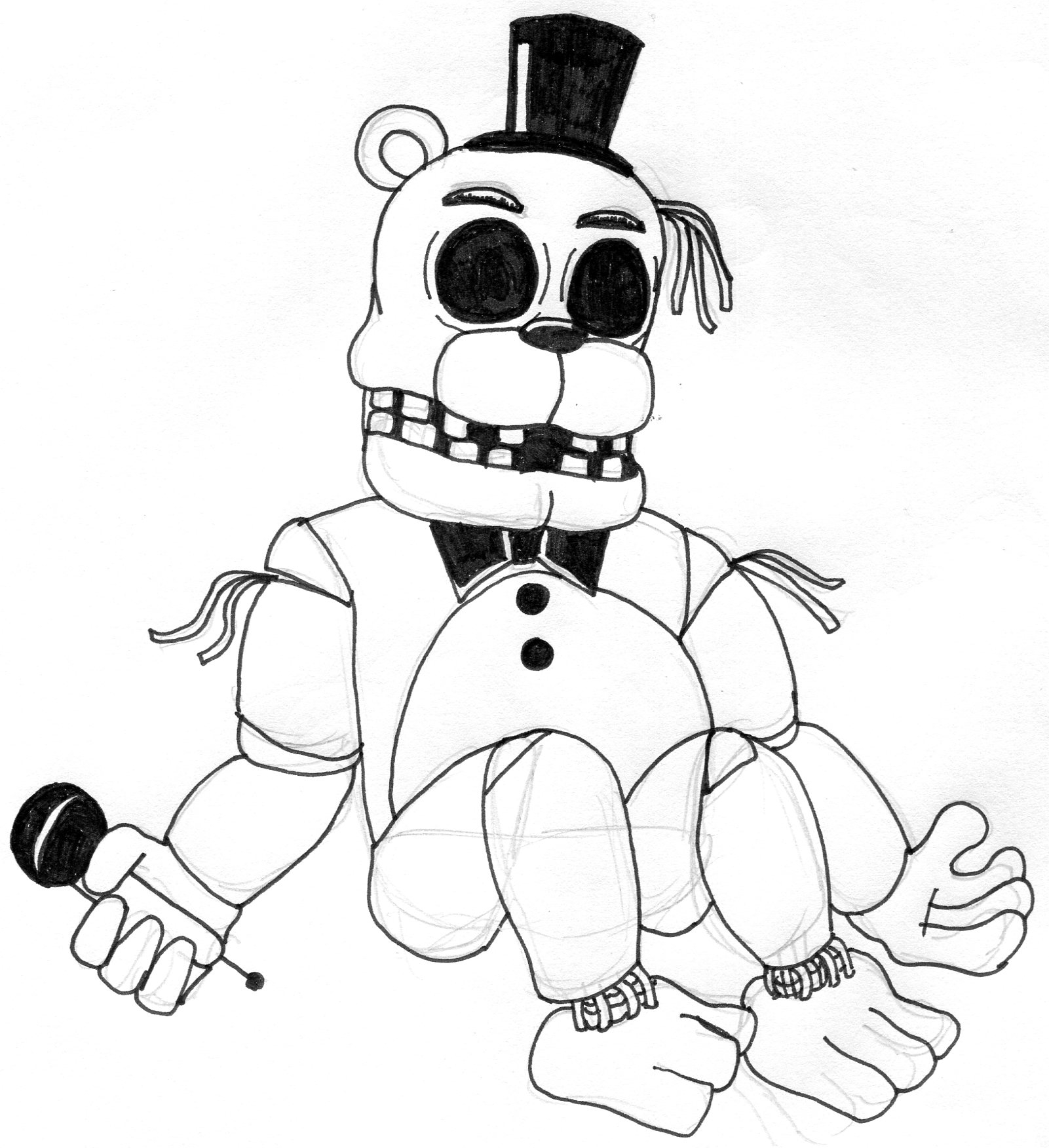 Golden Freddy Coloring Pages Free 1601x1752 Golden Freddy Coloring Pages Free