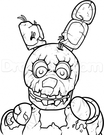 401x520 How To Draw Springtrap From Five Nights