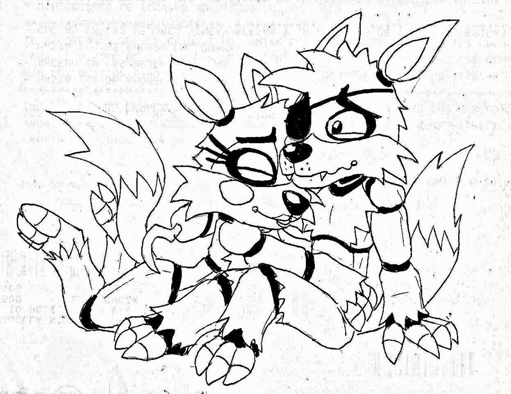 1024x790 Mangle And Foxy Coloring Pages