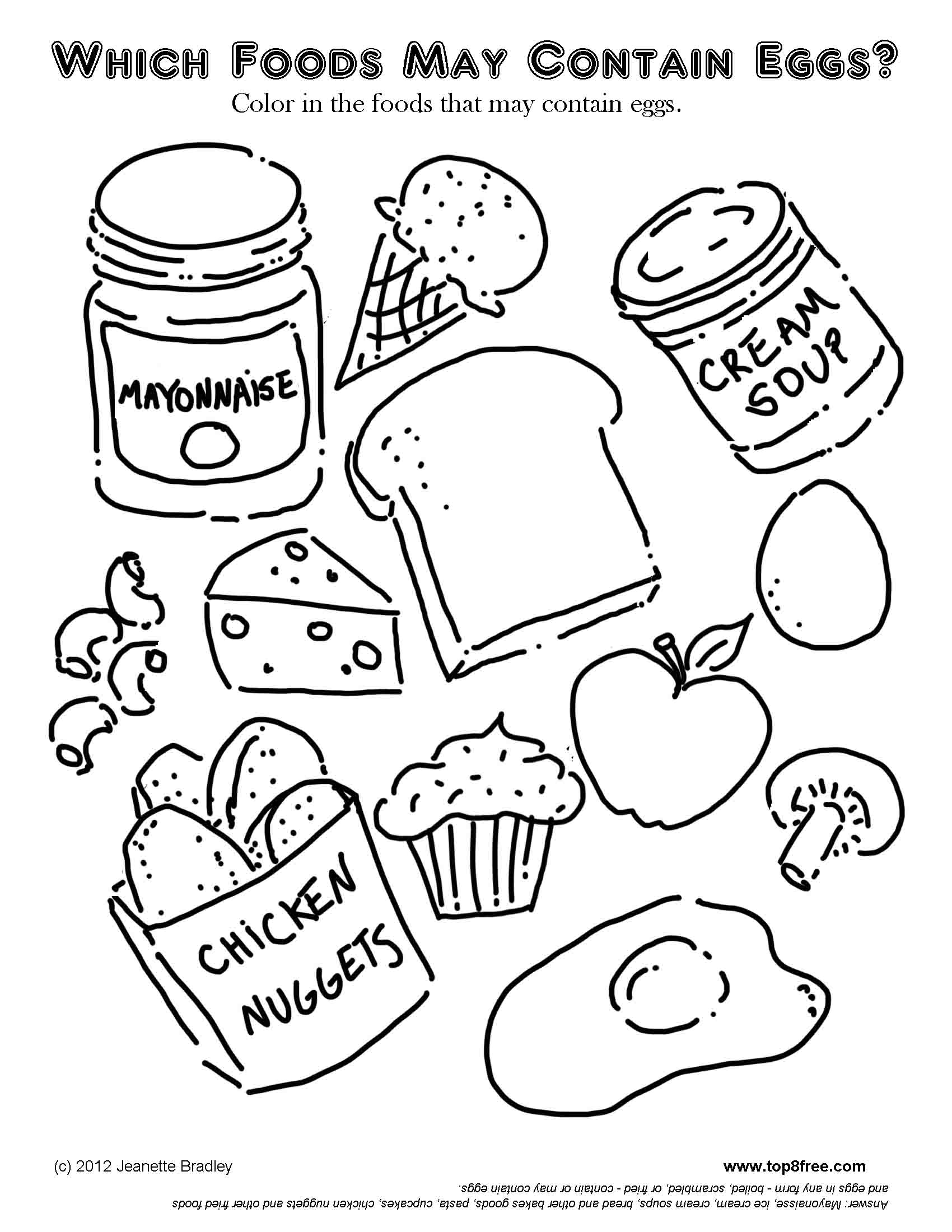 1700x2200 Food Coloring Pages For Kids