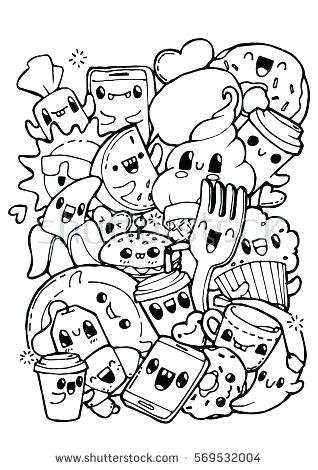 318x470 Doodling Coloring Pages Food Coloring Books Dining Doodles
