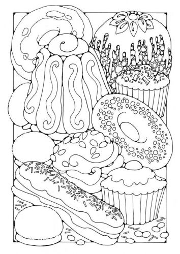 354x500 Food Coloring Pages For Adults Coloring Pages