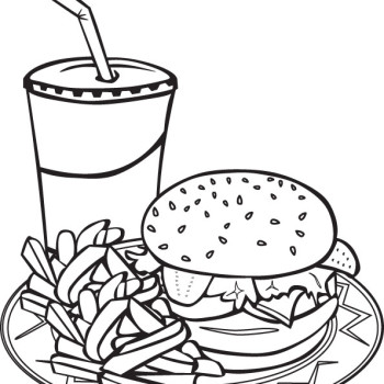Plate Of Food Coloring Page 350x350 Plate Of Food Coloring Page