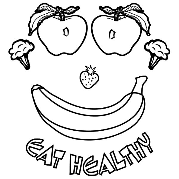 600x600 Healthy Food Coloring Pages Printable Good Healthy Food Coloring